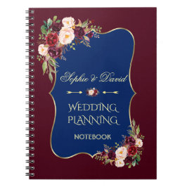Charm Gold Glitter Blush Floral Wedding Planner Notitieboek