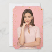 Charm Gold Glitter Confetti Foto Verjaardagsfeest Kaart (Achterkant)