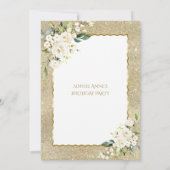Charm Gold Glitter Witte Bloemen 70ste Verjaardag Kaart (Achterkant)