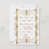 Charm Gold Great Gatsby Art Deco 20s Trouw-RSVP RSVP Kaartje (Voorkant)