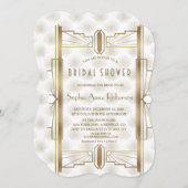 Charm Gold Great Gatsby Art Deco Bruiloftsfeest Kaart (Voorkant / Achterkant)