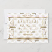 Charm Gold Great Gatsby Art Deco Save the Date (Voorkant)