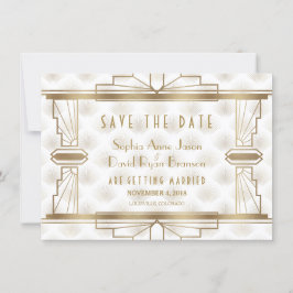 Charm Gold Great Gatsby Art Deco Save the Date