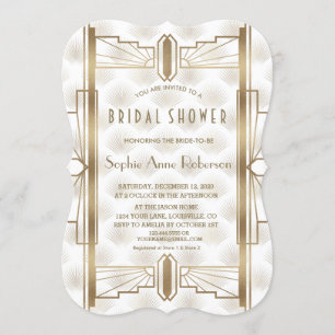 Charm Gold Great Gatsby Art Deco Vrijgezellenfeest Kaart
