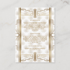 Charm Gold Great Gatsby Art Deco Wedding Details Informatiekaartje