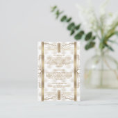 Charm Gold Great Gatsby Art Deco Wedding Details Informatiekaartje (Staand voorkant)