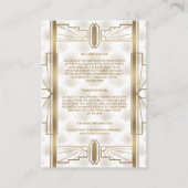 Charm Gold Great Gatsby Art Deco Wedding Details Informatiekaartje (Voorkant)
