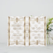 Charm Gold Great Gatsby Art Deco Wedding Program (Staand voorkant)