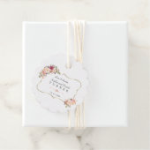 Charm Gold Lijst Blush Pink Floral Wedding Bedankjes Labels (In situ)