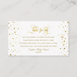 Charm Gold Sterrennacht Baby shower Book for Baby Informatiekaartje