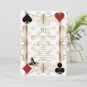 Charm Gold Vegas Casino Poker Vrouw 30ste Verjaard Kaart (Staand voorkant)