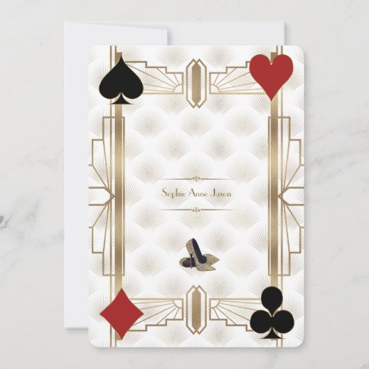 Charm Gold Vegas Casino Poker Vrouw 30ste Verjaard Kaart (Achterkant)