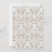 Charm Gold White Art Deco Great Gatsby Wedding Kaart (Achterkant)