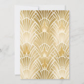 Charm Gold White Art Deco Great Gatsby Wedding Kaart (Achterkant)