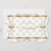 Charm Gold White Great Gatsby Wees mijn bruidsmeis Kaart (Achterkant)