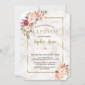 Charm Goud Waterverf Blush Roze Bloem Doop Kaart (Voorkant)