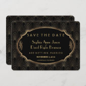Charm Great Gatsby 20s Art Deco Save The Date (Voorkant / Achterkant)
