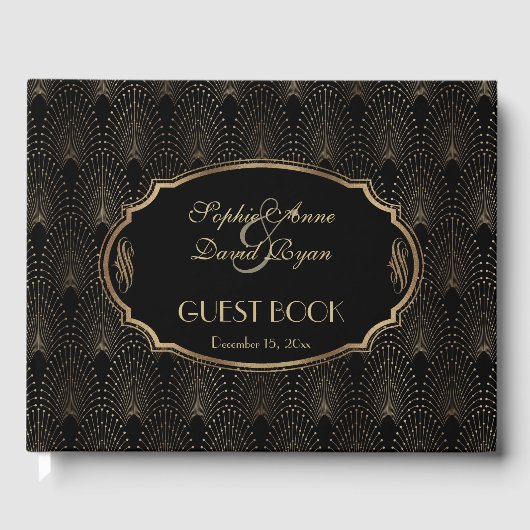Charm Great Gatsby 20s Art Deco Wedding Gastenboek (Voorkant)