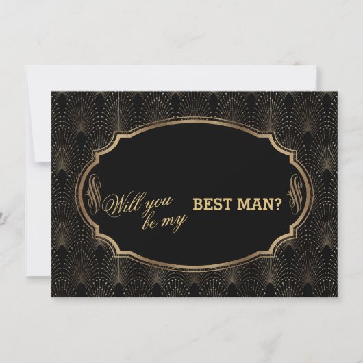 Charm Great Gatsby Art Deco Wedding BEST MAN Kaart (Voorkant)