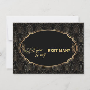 Charm Great Gatsby Art Deco Wedding BEST MAN Kaart