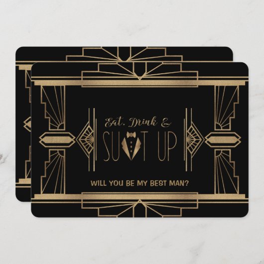 Charm Great Gatsby ZAL JE MIJN BESTE MAN ZIJN Kaart (Voorkant / Achterkant)