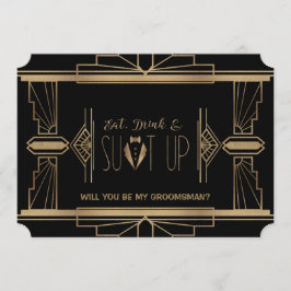 Charm Great Gatsby ZAL U MIJN GROOMSMAN ZIJN Kaart