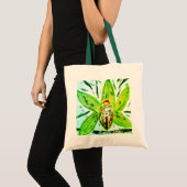 Charm Green Cymbidium Orchid Tote Bag (Voorkant (product))