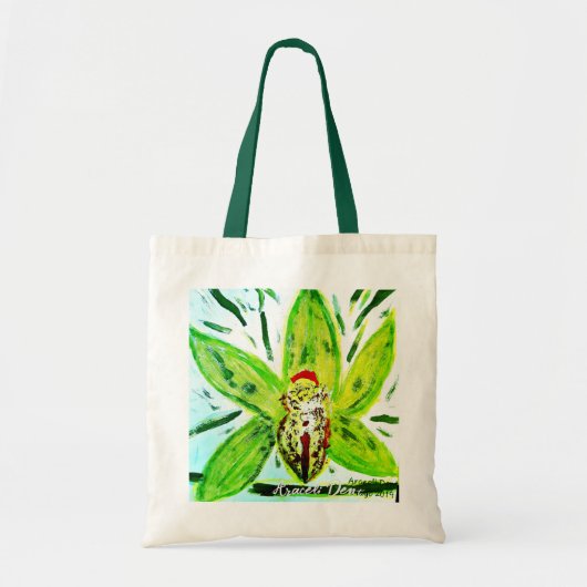 Charm Green Cymbidium Orchid Tote Bag (Voorkant)