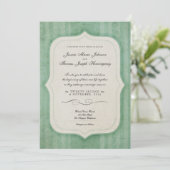  Charm Green Monogram Wedding Invitations Kaart (Staand voorkant)