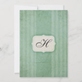  Charm Green Monogram Wedding Invitations Kaart (Achterkant)