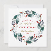 Charm Greenery is het kerstscript voor de seizoens Kaart (Achterkant)
