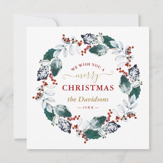 Charm Greenery is het kerstscript voor de seizoens Kaart (Achterkant)