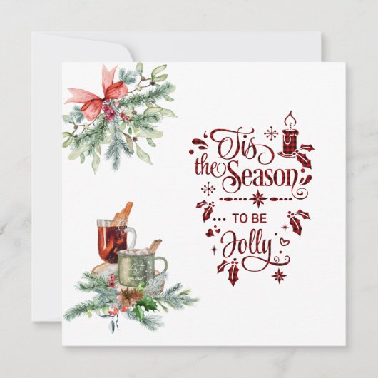 Charm Greenery is het kerstscript voor de seizoens Kaart (Voorkant)