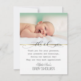 Charm Greenery Lijst Gold Photo Baby shower Bedankkaart