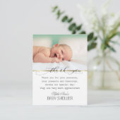 Charm Greenery Lijst Gold Photo Baby shower Bedankkaart (Staand voorkant)