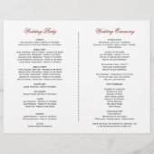 Charm Holiday Red Poinsettia Wedding Programme (Achterkant)