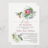Charm Hummingbird Tropical Flowers Baby in Bloom Kaart (Voorkant / Achterkant)