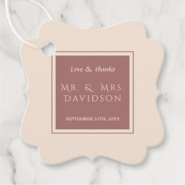 Charm Ivoor Dark Peach Lijst Typografie Trouwen Bedankjes Labels