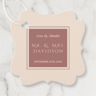 Charm Ivoor Dark Peach Lijst Typografie Trouwen Bedankjes Labels