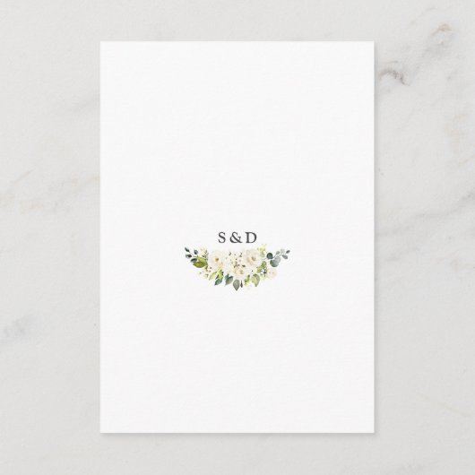 Charm Ivoorcrème Bloemen Antlers Trouwdetails Informatiekaartje (Achterkant)