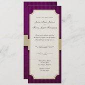  Charm Ivory & Eggplant Monogram Weddenschap Kaart (Voorkant / Achterkant)