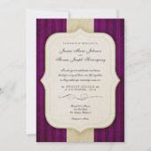  Charm Ivory & Eggplant Wedding Invites Kaart (Voorkant)