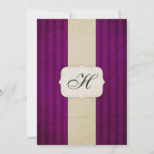  Charm Ivory & Eggplant Wedding Invites Kaart (Achterkant)