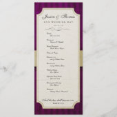  charm Ivory & Eggplant Wedding Programme Programmakaart (Voorkant)