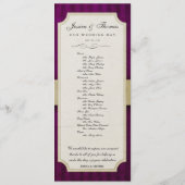  charm Ivory & Eggplant Wedding Programme Programmakaart (Achterkant)