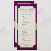  charm Ivory & Eggplant Wedding Programme Programmakaart (Voorkant / Achterkant)