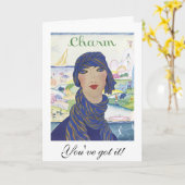 Charm: Je hebt het!: Mode Verjaardag Kaart (Gele Bloem)