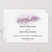 Charm kalligrafie roze aquarel de datum opslaan save the date (Voorkant / Achterkant)