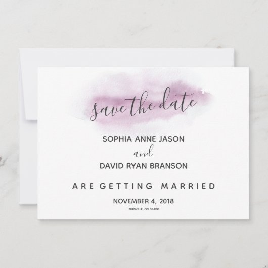 Charm kalligrafie roze aquarel de datum opslaan save the date (Voorkant)
