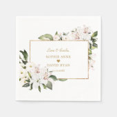 Charm Keizerlelies Goud 1e Verjaardag Doop   Servet (Voorkant)